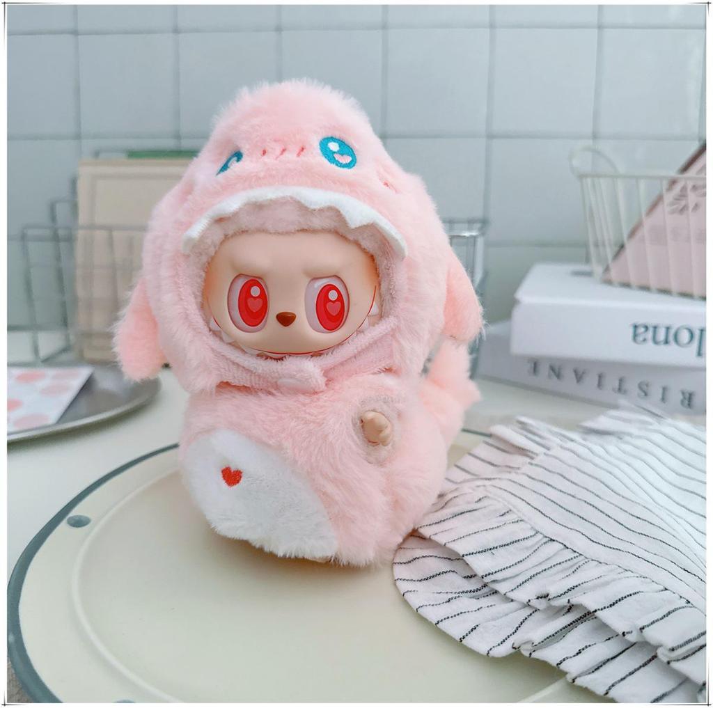 10cm Labubu Doll Clothes: Self-Deprecating Bear Plush Cape for 17cm Labubu Doll