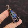 Подвеска из лазурита, подвеска из медной проволоки, подвеска из драгоценного камня ручной работы, украшение на рождественскую елку, подарок на помолвку, очень красивые медные украшения