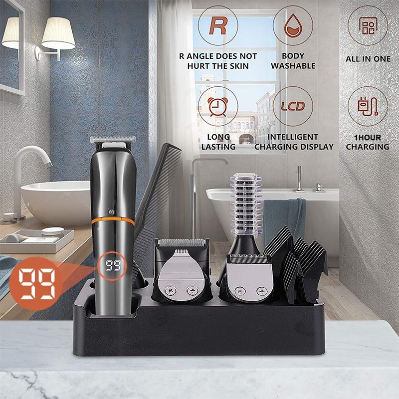 Триммер для бороды для мужчин, беспроводной триммер для волос 12 в 1, триммер для усов, ножницы для волос IPX7 водонепроницаемый многофункциональный набор для ухода