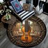 Craftsmanship Violin Round Area Rug Under Office Chairs Bedroom Living Room Home Decor
