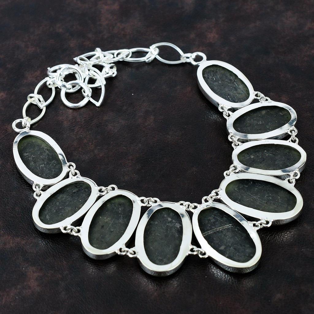 Ожерелье из нууммита, ожерелье из натурального драгоценного камня, ожерелье из стерлингового серебра 925 пробы, регулируемая цепочка, ожерелье из нууммита ручной работы, ювелирные изделия, подарок для женщин