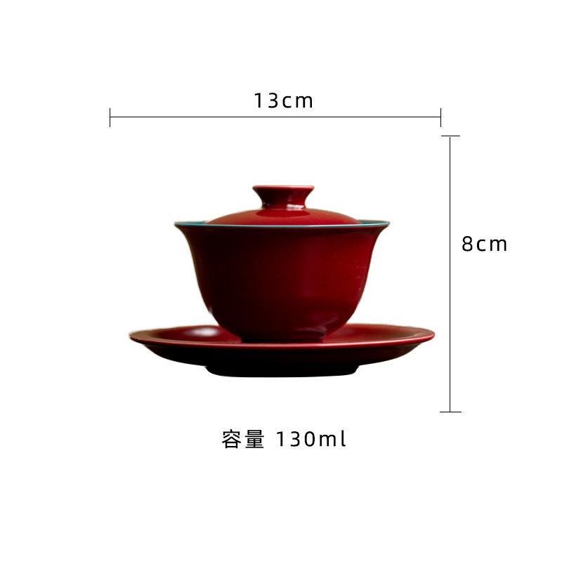 130ml Solid Color Three-talent Teacup Creative Tea Bowl Water Jug Tea-tasting Meditation Cup Chazhan Master Cups Teaware Craft