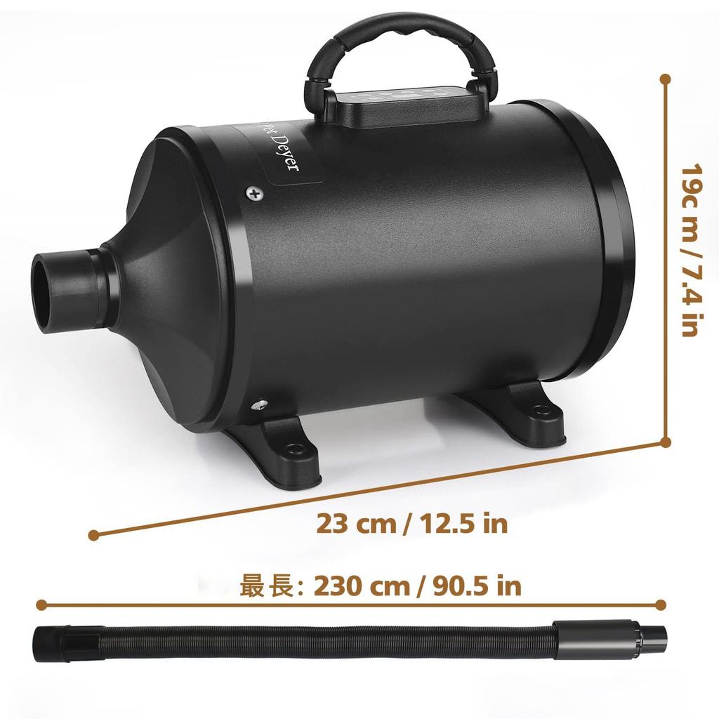 Фен для домашних животных 2800 Вт Фен для собак с ЖК-экраном управления 6 уровней скорости ветра Фен для кошек и собак Большой объем воздуха Фен для кошек Бесступенчатая регулировка скорости ветра