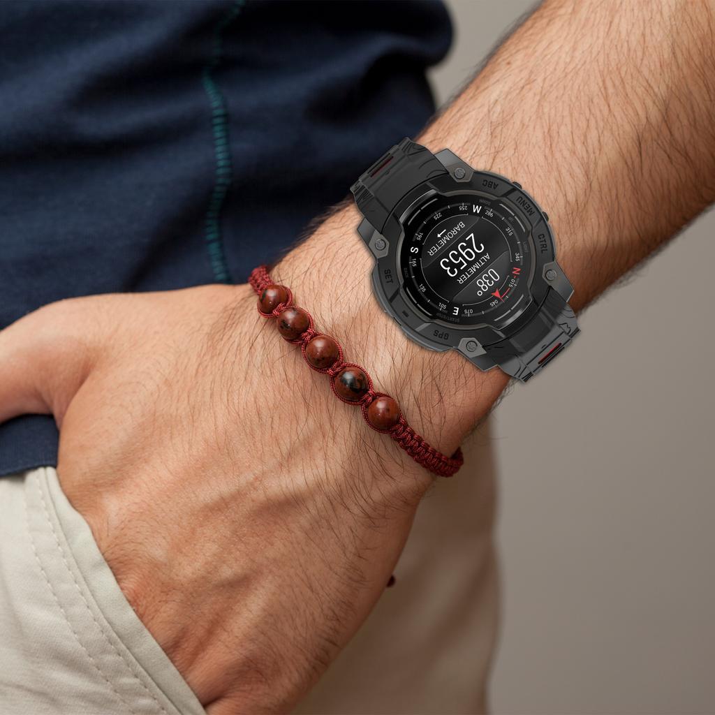 Для Garmin Instinct 3 50 мм Двухцветный ремешок для смарт-часов Спортивный дышащий силиконовый ремешок