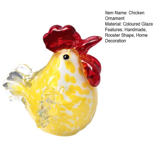 Ручная работа, фигурка петуха с цветной глазурью, статуэтка курицы в деревенском стиле, реалистичная скульптура животного, украшение для полки, рабочего стола в доме и офисе