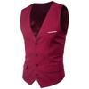 Men's Slim Korean Style Solid Color Groomsmen Vest XF001, Multi-Size Options