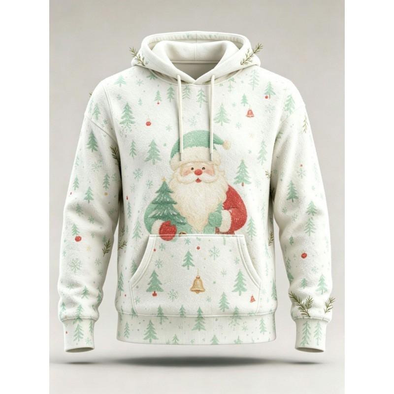 Christmas Hoodie 3D Print Loose Fit Long Sleeve Sweatshirt Men Women Youth Casual Winter Wear