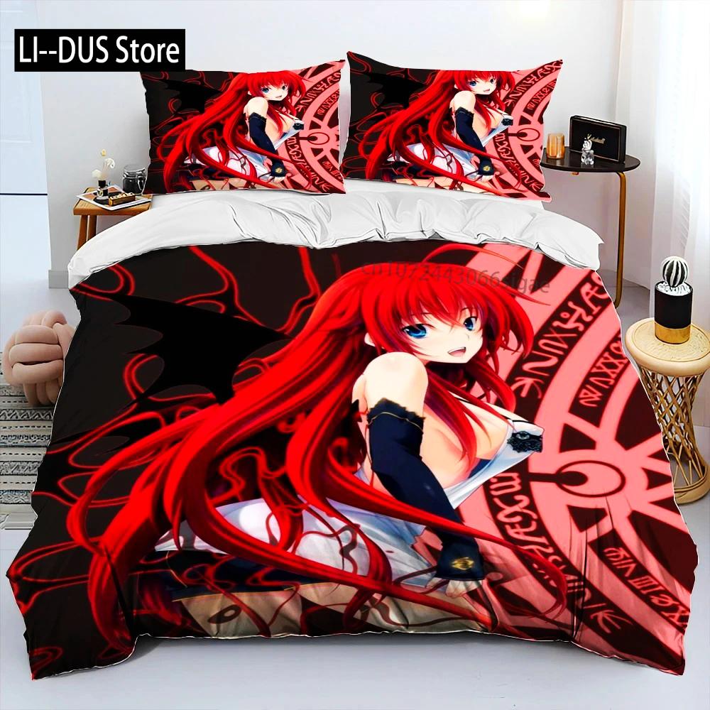 Сексуальная Девушка High School DxD Аниме Комплект Постельного Белья Пододеяльник Постельный Комплект Чехол на Одеяло Наволочка Одеяло Размер King Queen Мальчики Взрослые