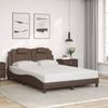 VidaXL Viana Bed Frames Without Mattress, Upholstered Bed with Cushion, Double Bed, Adult Bedroom Bed, Modern, Brown 120x200 3208084