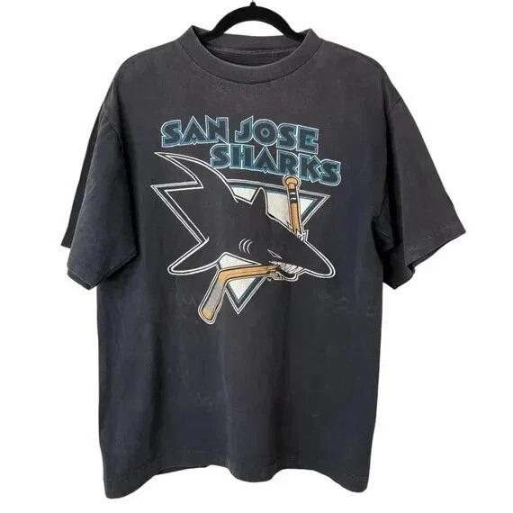 1991 San Jose Sharks 100Cotton Unisexs Short Sleeve unisex Oversized Trend Leisure Selling Popular Daily Street Style Tshirt