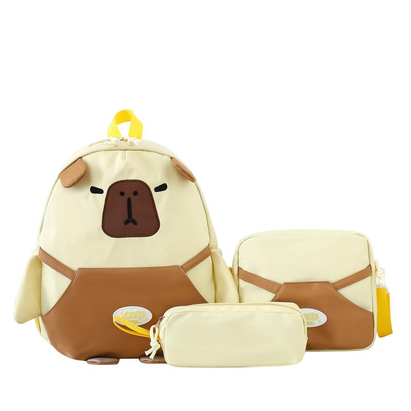 Cute Capybara Handbag for Primary and Secondary Schools Korean Style Junior High School Students Tutoring Bag Backpack
