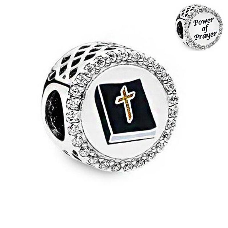 Новый Медный Крест Иисуса Святая Библия Подвеска Шармы Бусины Подходят для Оригинального Браслета Сделай Сам 3мм-5мм Женский Подарок