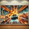 1 piece racing car competition explosion backdrop cloth photography studio prop - suitable for home decoration party