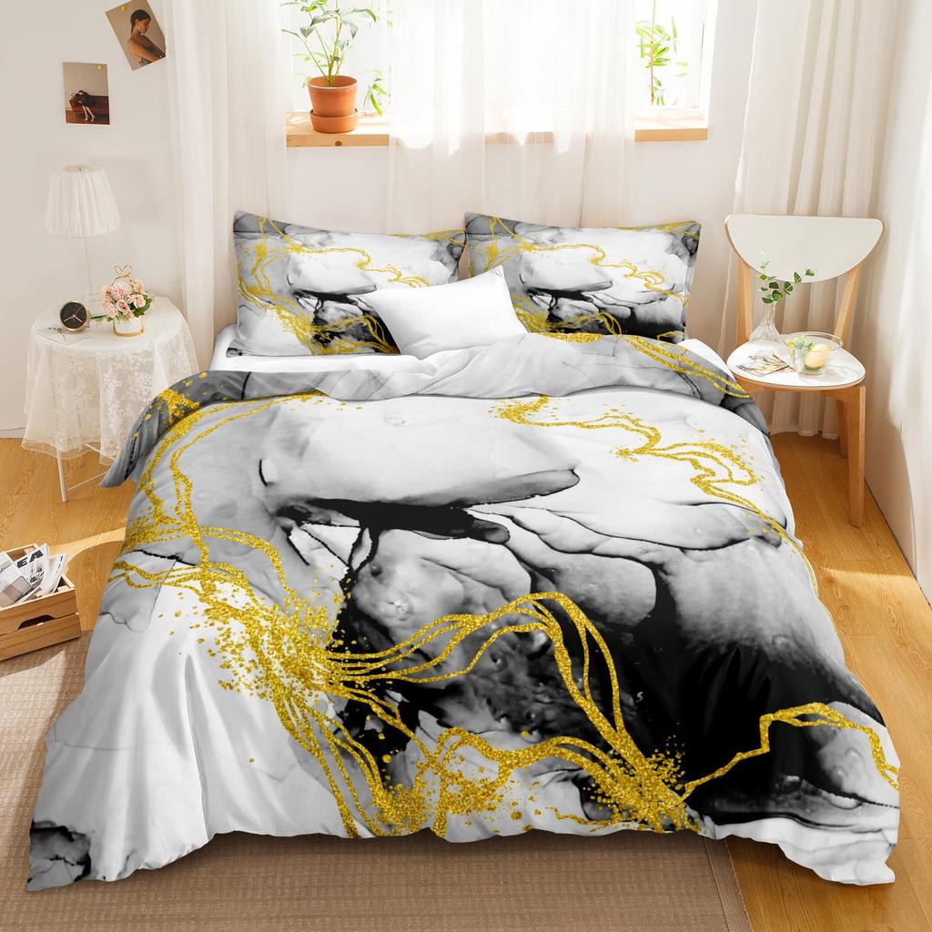 Starfish Conch Ocean Three-piece Quilt Cover 3D Digital Printing Bedding Set Bed Cover
