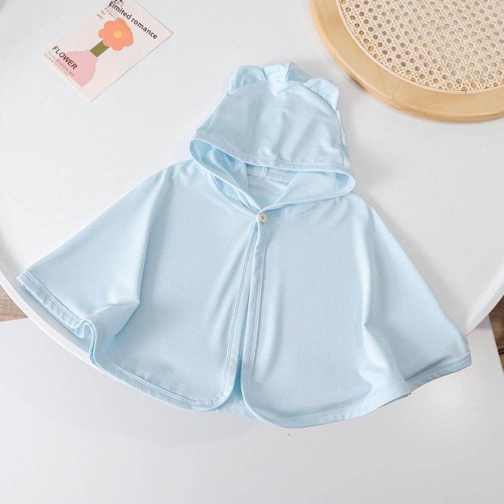 Летняя детская накидка с капюшоном и защитой от ультрафиолета - легкая рубашка с солнцезащитным кремом для детей