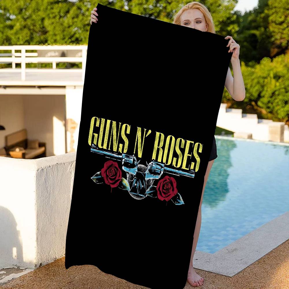 Музыкальная группа G-Guns N Roses Микрофибровое одеяло Быстросохнущие пляжные полотенца Большой размер с принтом Впитывающее одеяло-полотенце для бассейна