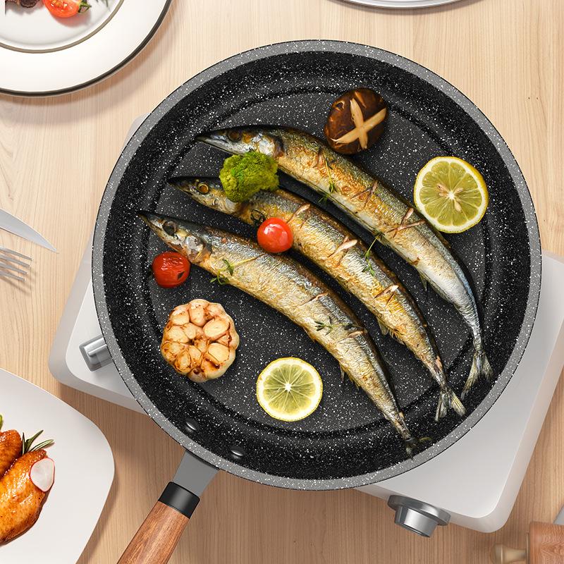 Maifan Stone Non-Stick Frying Pan, Multifunctional Flat-Bottom Pan for Gas or Induction Cooktops