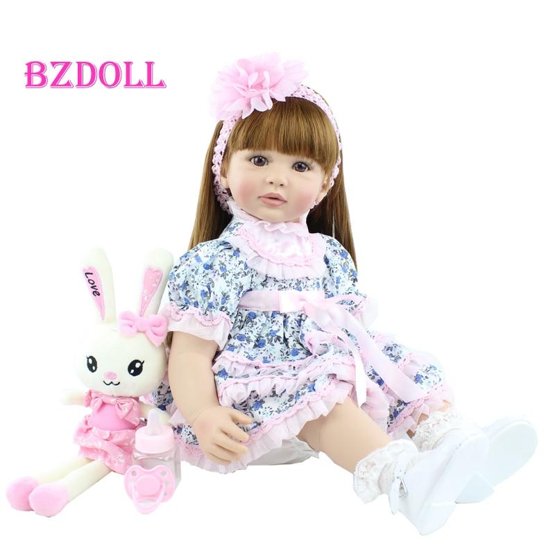 BZDOLL 60 см кукла реборн для малышей, тканевое тело, 24 дюйма, мягкие виниловые конечности, куклы принцессы для девочек, подарок на день рождения, детский игровой домик, игрушка