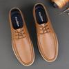 Модная Роскошная Мужская Обувь из Натуральной Кожи Повседневная Плоская Деловая Обувь Бренд Шнуровка Дизайнерская Обувь Инструментальная Обувь Удобная Мягкая Обувь для Ходьбы
