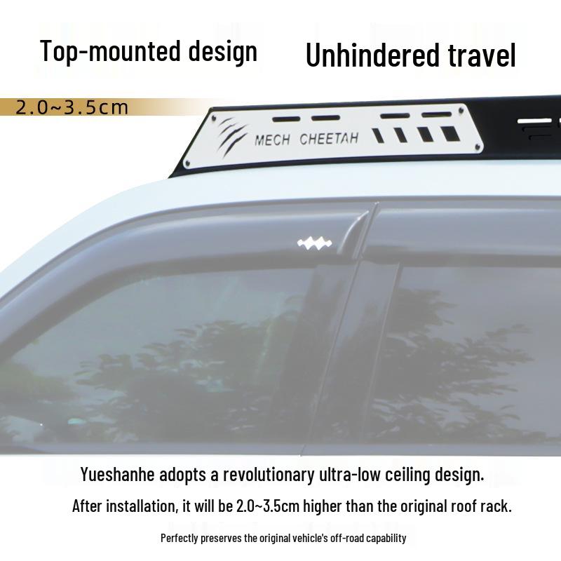 Equation Leopard Titanium 3 Black Panther Car Roof Rack with Side Ladder and Armor.