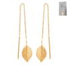 [N7874] - Gold Plated 'Gold Leaf' Earrings - 18x9 Mm