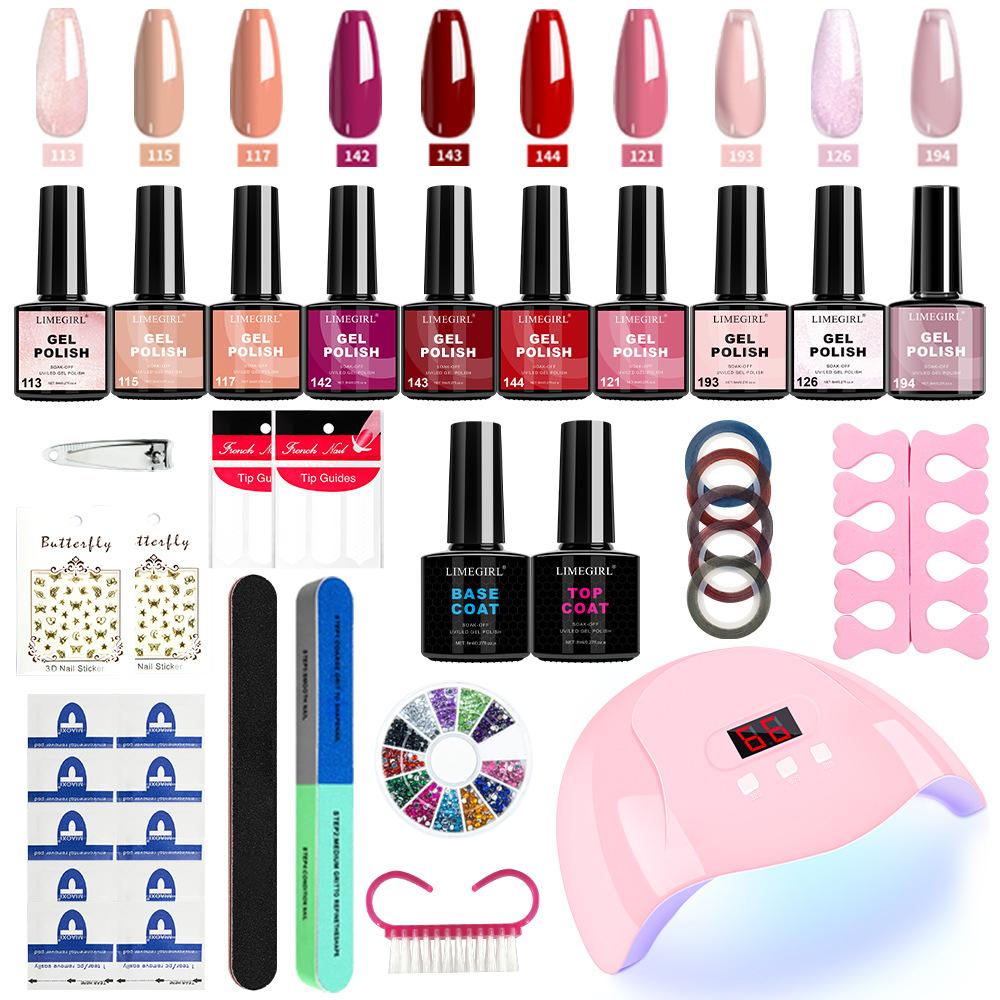 Nail Extension Gel Kit with Glitter Top Coat Crystal Nail Builder Gel No Forms Solid Polygel Nail Art Tools