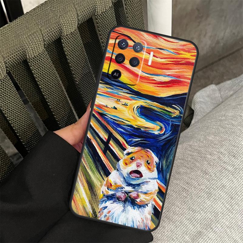 Художественный чехол для хомяка для Oppo A80 A60 A40 A94 A54 A98 A78 A18 A38 A58 A16 A76 A96 A17 A77 A74 A57S A15 Чехол