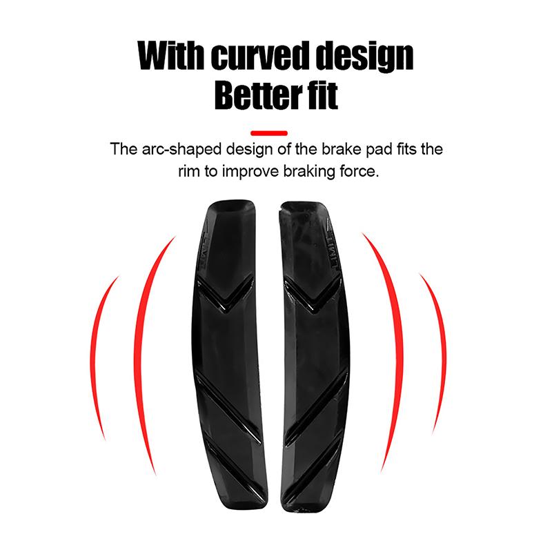 1 Pair Bicycle V-Brake Brake Leather Black Anti-Skid Texture Wear-Resistant Durable Mountain Bike Accessories Brake Pads