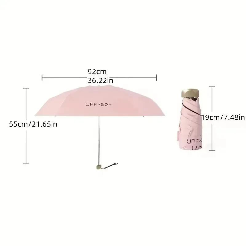 Mini Pocket Small Capsule Folding Vinyl Pocket Parasol Sun Shade Umbrella with 55% Off and UV Ultraviolet Protection