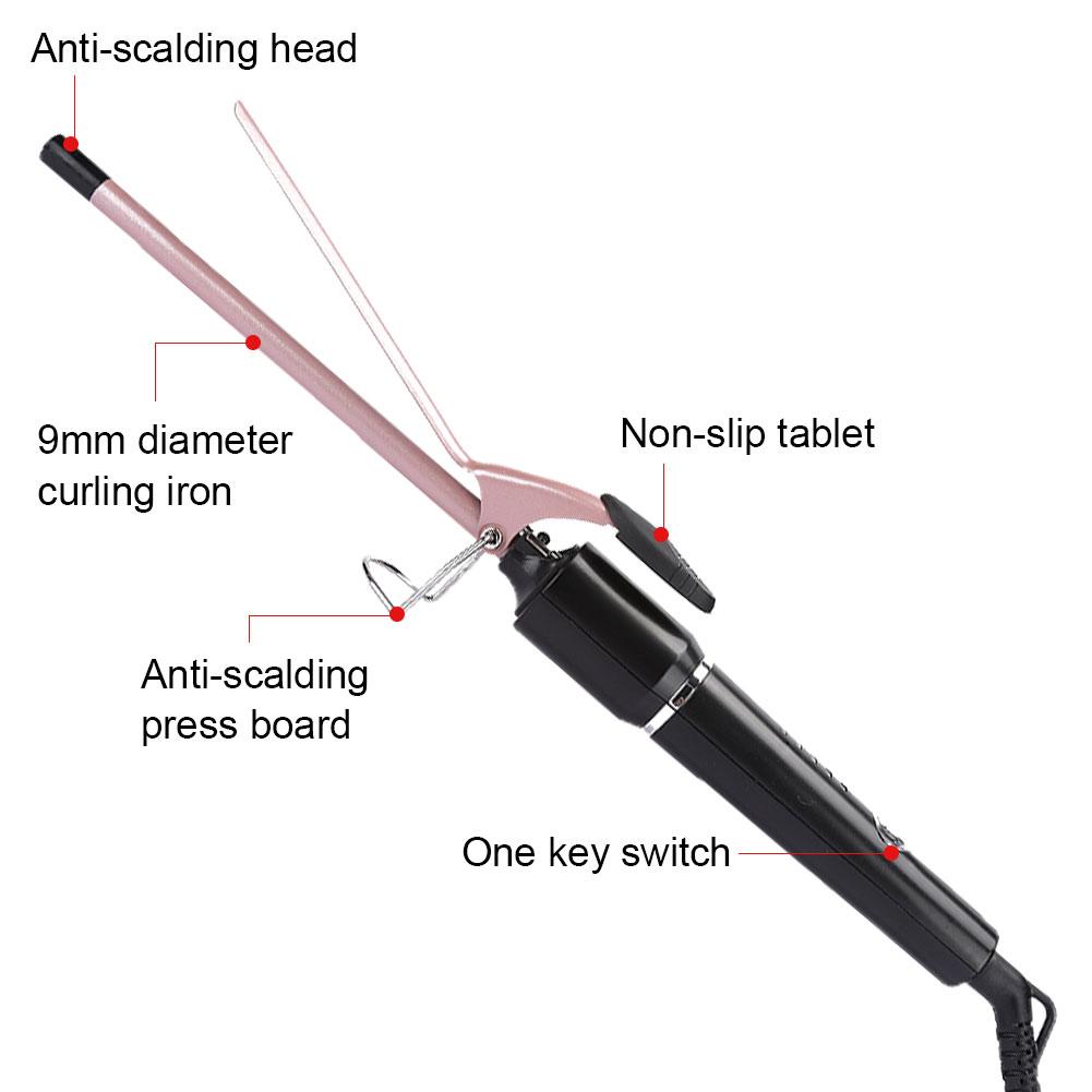 Professional Electric Hair Curler Negative Ion Curling Iron Styling Tool 9mm EU Plug 220V