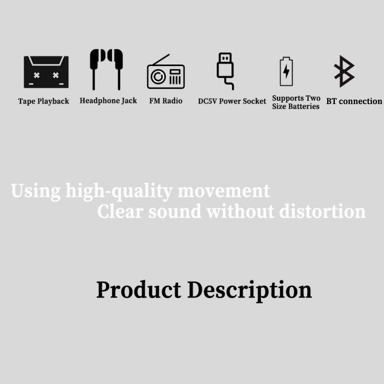 Bluetooth кассетный плеер винтажный ностальгический классический серебристый автоматически переворачивающийся кассетный плеер Hi-Fi кассетный плеер FM-радио