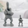2Pcs/Set Middle Finger Figure Statue Desktop Flip-off Hand Figurine with Legs Rebellious