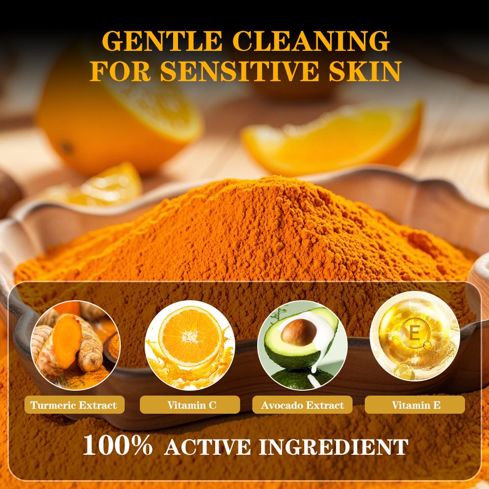 60 г Скраб для лица с куркумой - богат витаминами и экстрактом куркумы - разглаживает и очищает сухую и жирную кожу - подходит для всех типов кожи