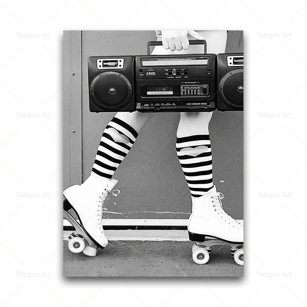 Black and White Photography Vintage Camera Record Railway World Map Poster Wall Art Canvas Painting Nordic Picture Home Decor