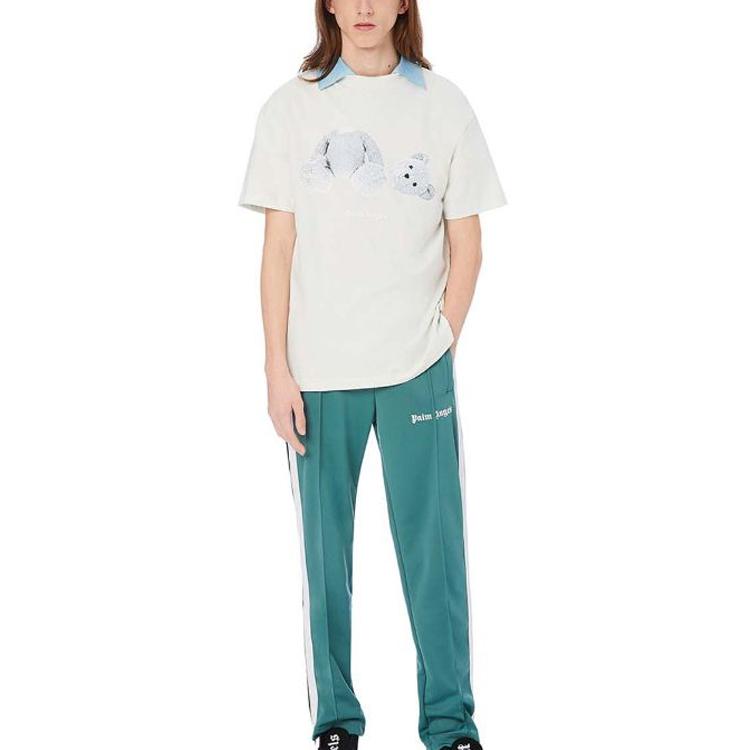 PALM ANGELS T-Shirts Men's White Crew Neck Moderate Heavyweight PMAA001E20JER0044401