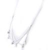 Les Trésors De Lily [G1780] - Designer Necklace 'Sissi' White Gray - 6 Mm (3 Rows)