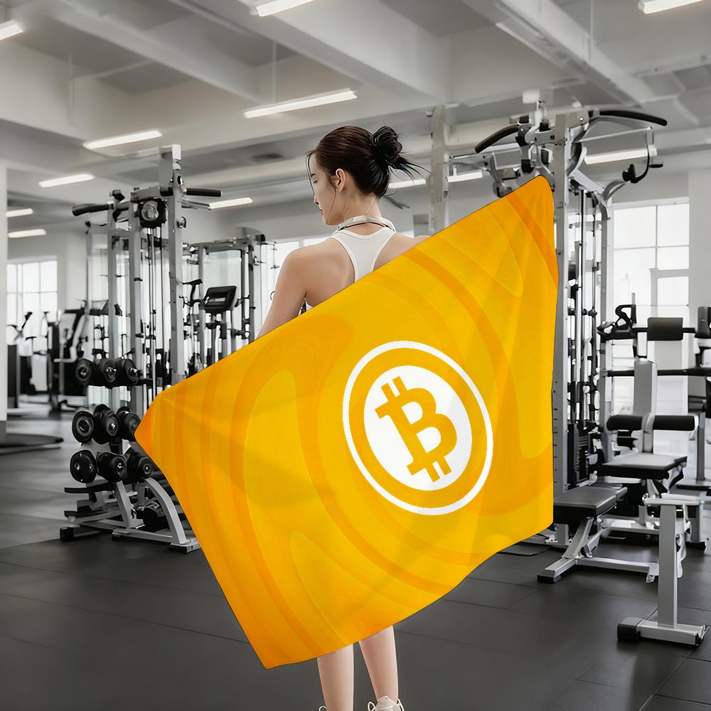 B-Bitcoin Полотенце Быстросохнущие Пляжные Полотенца Подходят Для Бассейнов Кемпинга Йоги И Тренажерного Зала