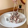Small Flower Canvas Coin Bags Purse Jewelry Lipstick Candy Drawstring Pouch for Girls Kids Cosmetic Rope Storage Bag Handbags