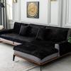 Winter Black Leather Dustproof Sofa Mat Light Luxury Style Household Anti Slip Cover Seasonal Modern Minimalist Short Plush Sofa Cover