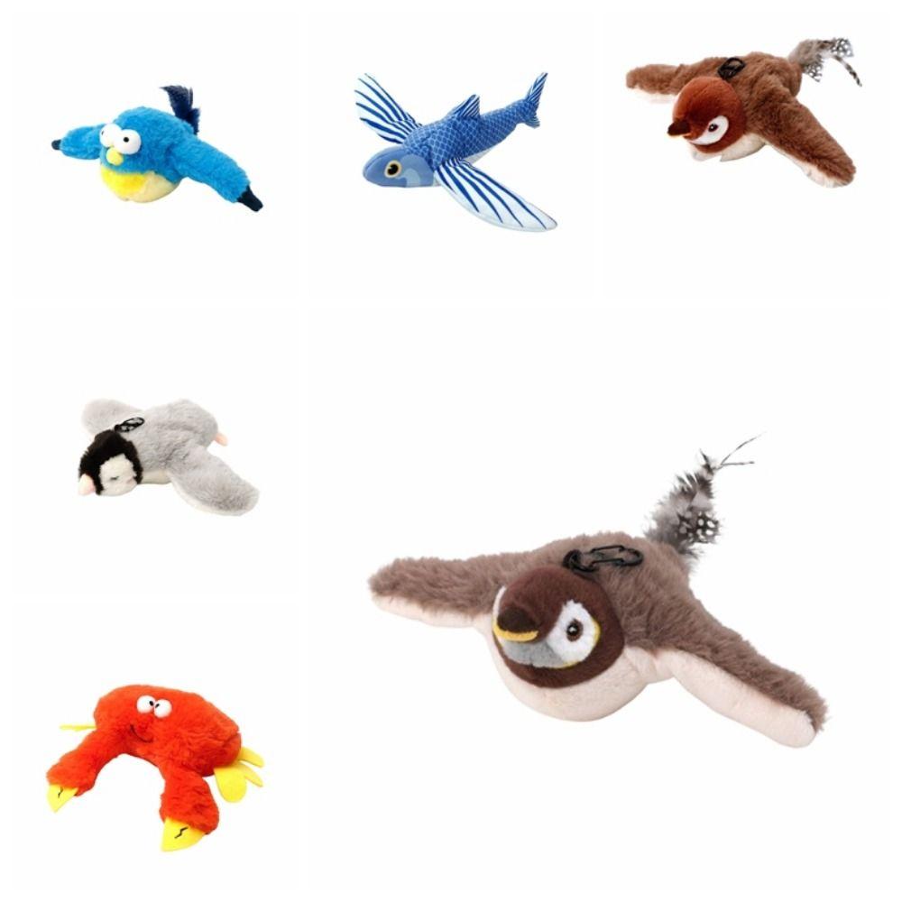 USB Rechargeable Cat Toys with Cat Mint Plush Flapping Bird Cat Toys Indoor Cats
