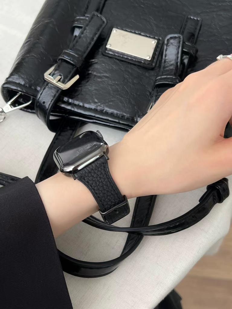 Ремешок Для Apple Watch женский Ultra 10/9/8/7/6/5/4/3/2/1 SE 38мм 40мм 41мм 42мм 44мм 45мм 46мм 49мм Кожаный Loop