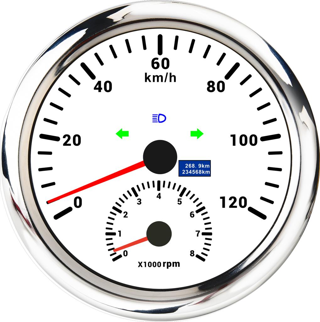 110 мм автоматический спидометр тахометр 2 в 1 цифровой датчик скорости с GPS антенной 0 ~ 8000 об / мин автомобильный одометр об / мин тахометр счетчик моточасов км / ч / миль / ч