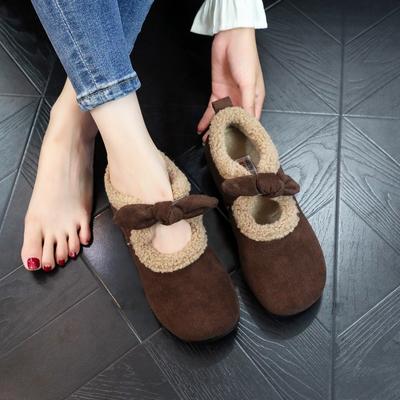 Осень и зима Мао Мао обувь женская удобная универсальная однотонная хлопковая утолщенная домашняя одежда для работы модная универсальная обувь Мэри Джейн