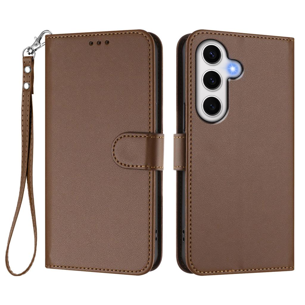 For Samsung Galaxy S24 FE Leather Case Wallet Stand Phone Cover with Wrist Strap