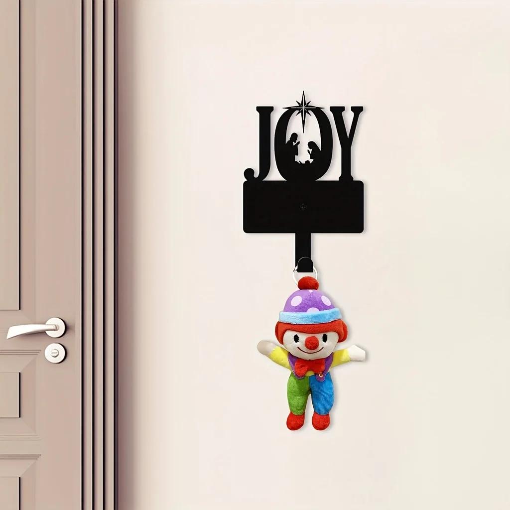 Очаровательный металлический рождественский крючок для яслей Joy — идеально подходит для подвешивания ключей и украшения стен в это Рождество