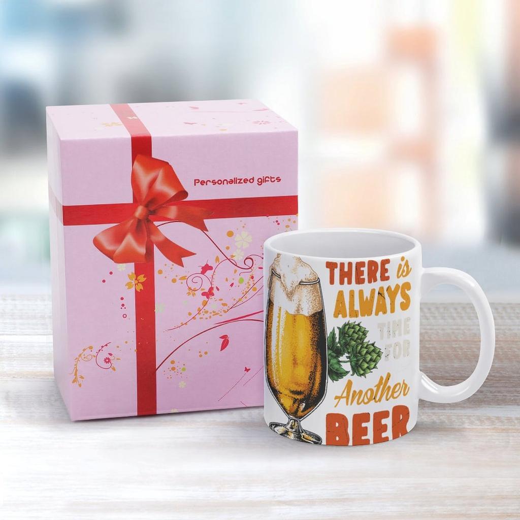 1 шт. 11 унций керамическая кружка для кофе для любителей пива с двухсторонним принтом, забавная повседневная чашка для дома или офиса, отличный выбор для подарка друзьям
