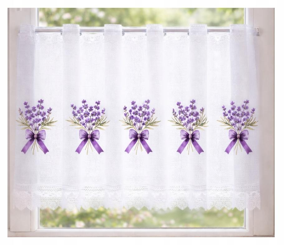 ZAZDROSKA ZAZDROSKA beautiful kitchen curtain Provence LAVENDER flower 100x70