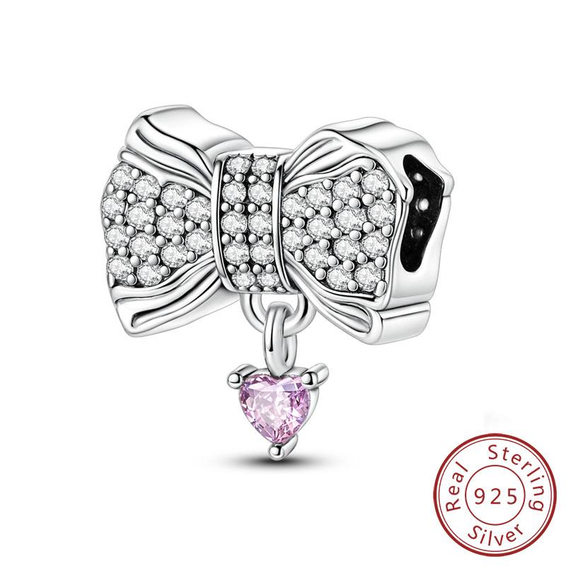 New Copper Charms Bead Penguin Owl Bow Heart Charm Fit Original Pendant Bracelet Jewelry Making For Women Gift