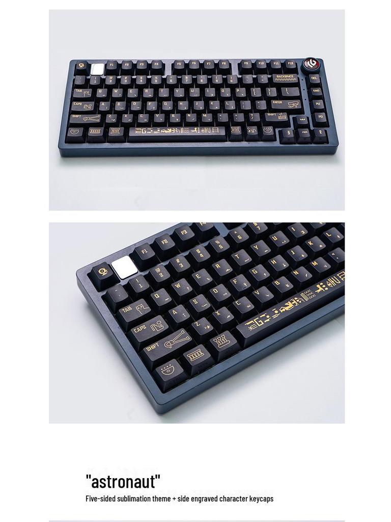 Гравированные колпачки для ключей LEOBOG: Оригинальная высота, пятисторонний сублимационный материал PBT, персонализированные колпачки для клавиатуры, полный малый набор.