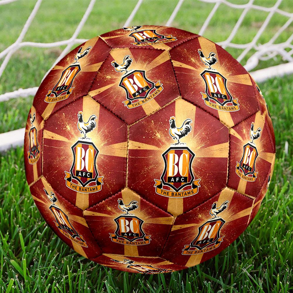 Футбольный мяч Bradford City AFC, размер 5. Стандартный мяч для матчей и тренировок. Идеальный подарок для фанатов футбола.